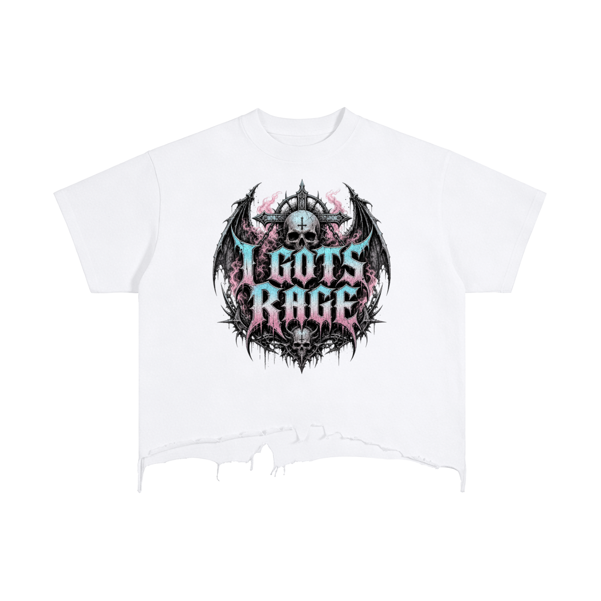 I Gots Rage Vintage Wash Boxy Distressed Hem T-Shirt