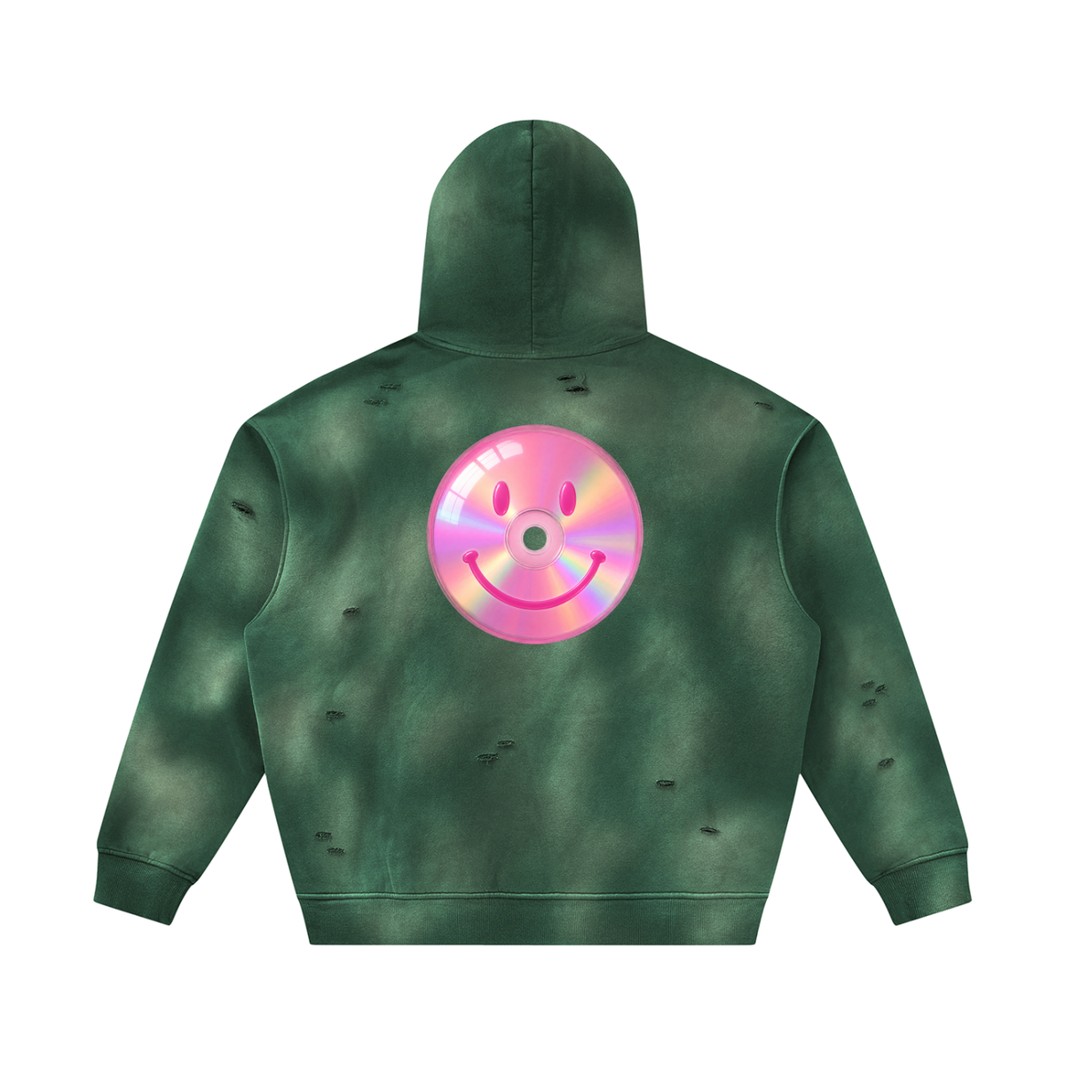 dotcomdreamz Unisex Sunfade Frayed Fleece Hoodie