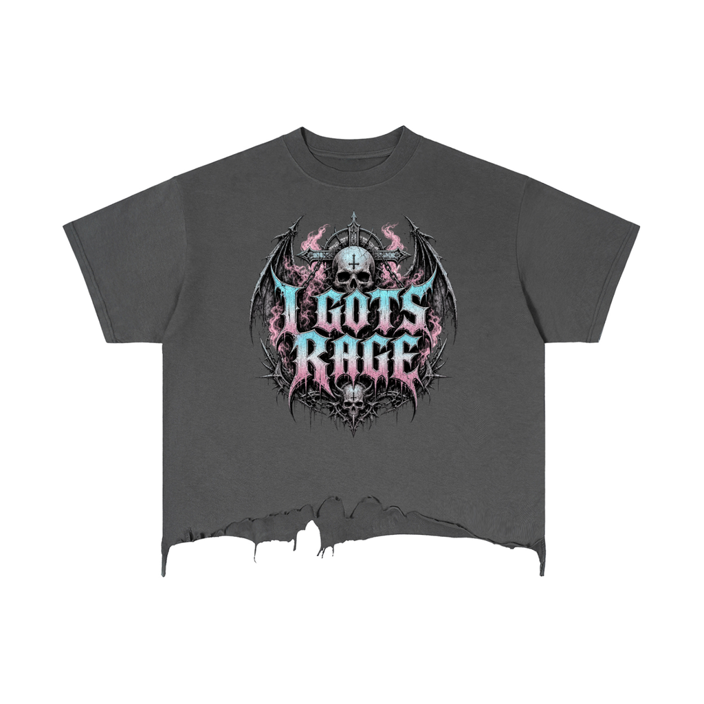 I Gots Rage Vintage Wash Boxy Distressed Hem T-Shirt