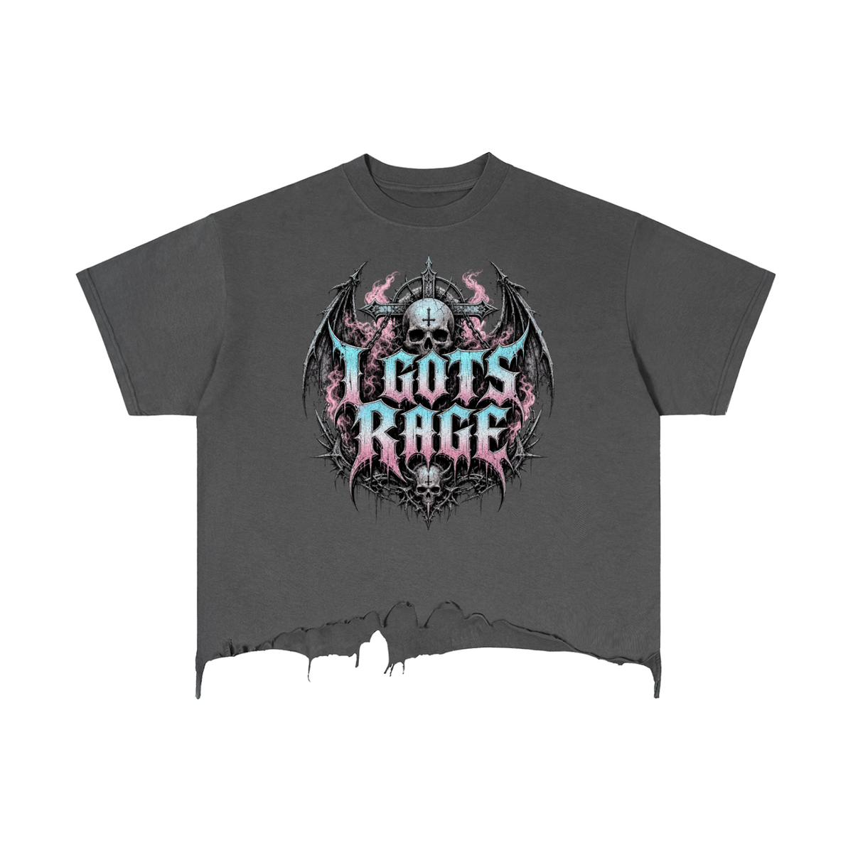 I Gots Rage Vintage Wash Boxy Distressed Hem T-Shirt