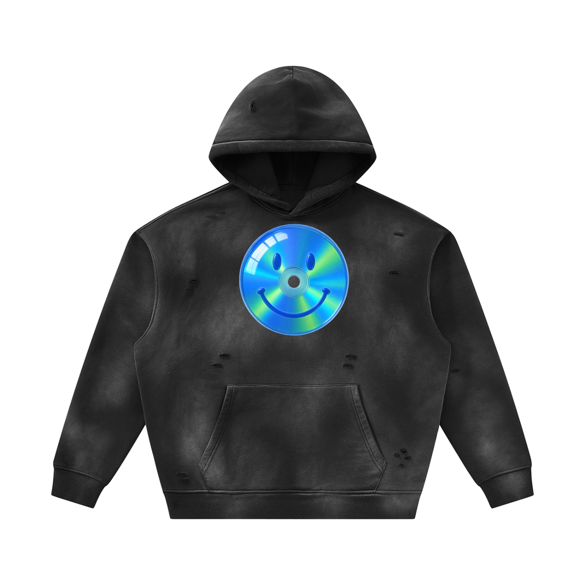 dotcomdreamz Unisex Sunfade Frayed Fleece Hoodie