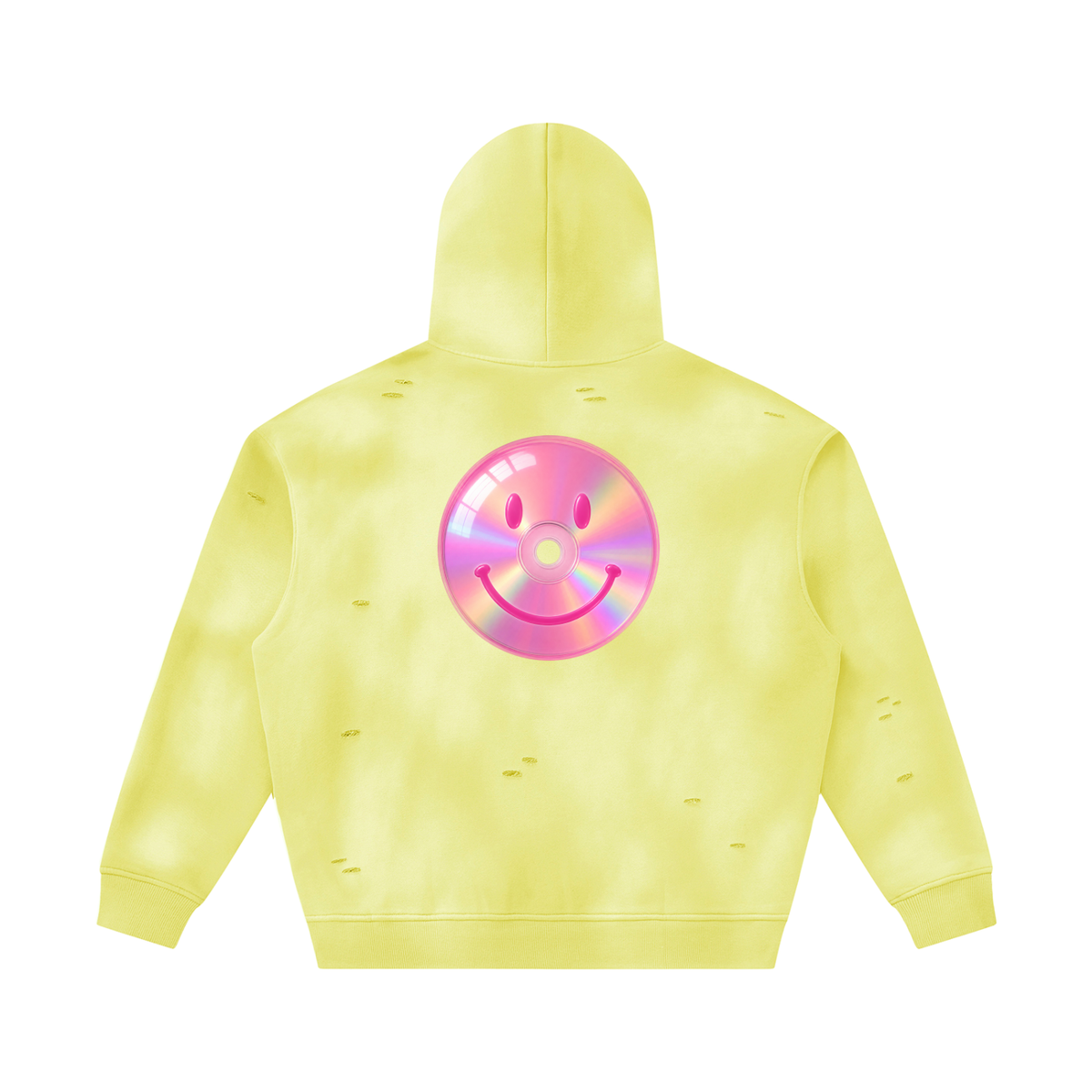 dotcomdreamz Unisex Sunfade Frayed Fleece Hoodie