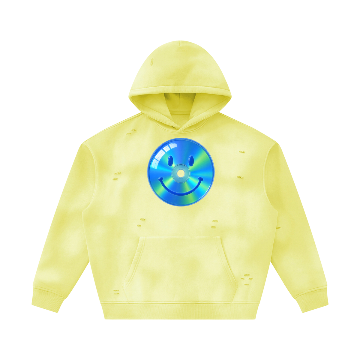 dotcomdreamz Unisex Sunfade Frayed Fleece Hoodie