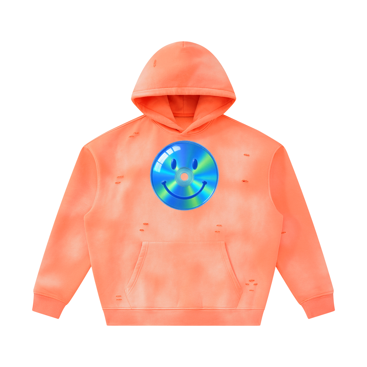 dotcomdreamz Unisex Sunfade Frayed Fleece Hoodie