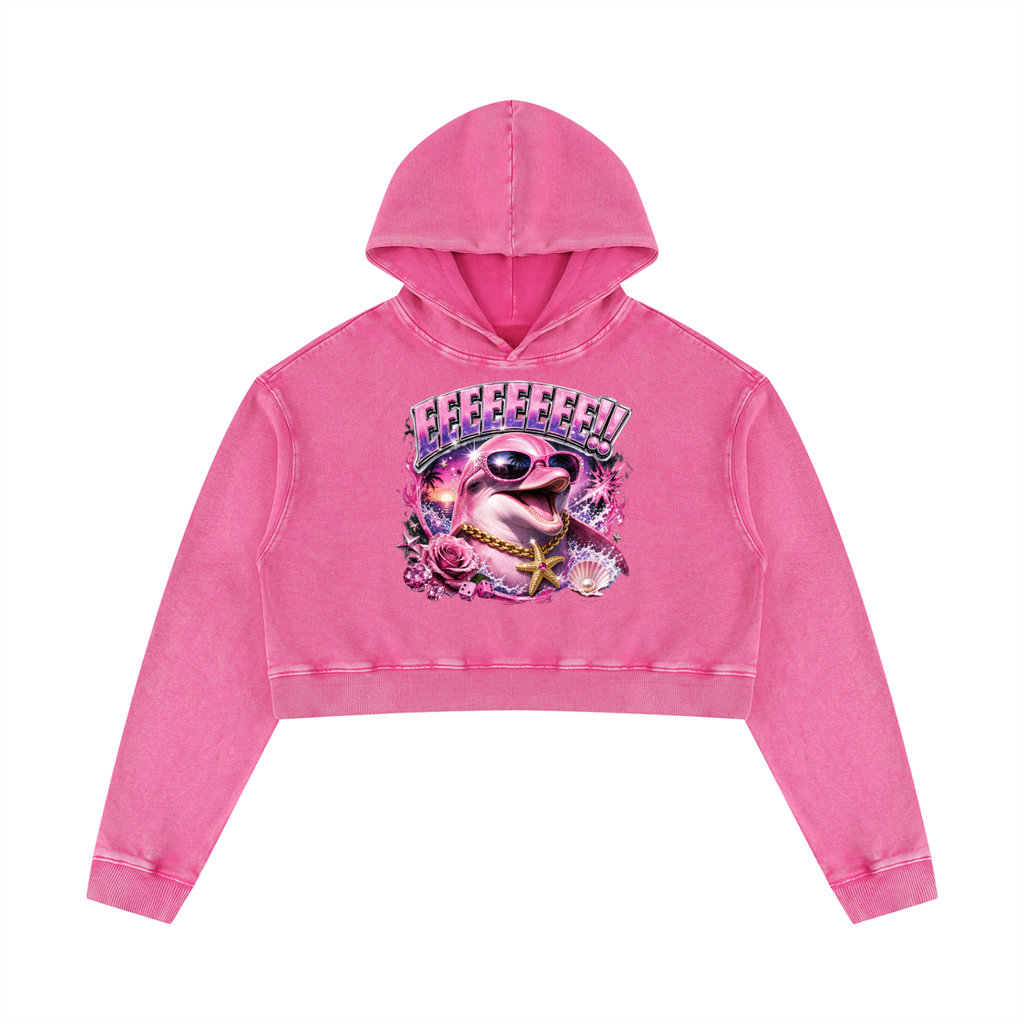 EEEEEEEEEE!!! Mineral Washed Crop Hoodie