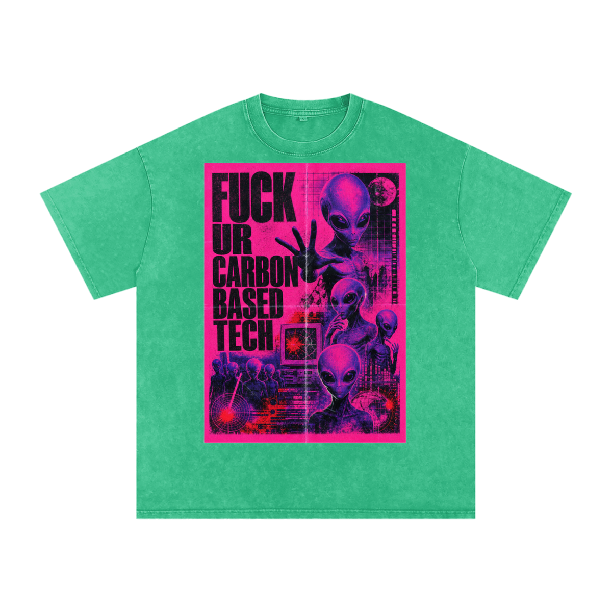 Fuck Your Carbon-Based Tech Oversized Cotton T-Shirt