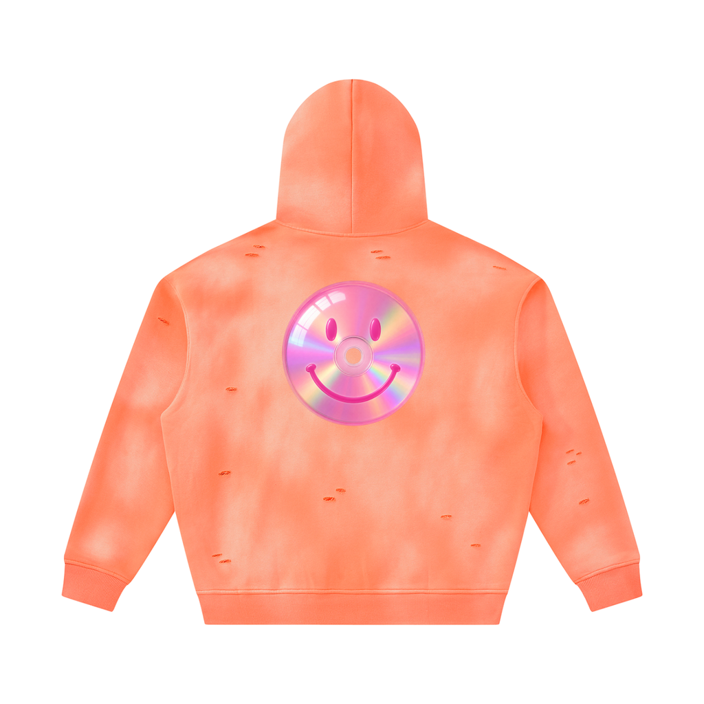 dotcomdreamz Unisex Sunfade Frayed Fleece Hoodie