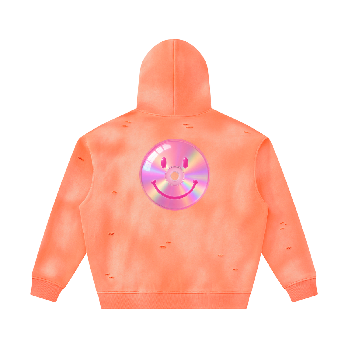 dotcomdreamz Unisex Sunfade Frayed Fleece Hoodie