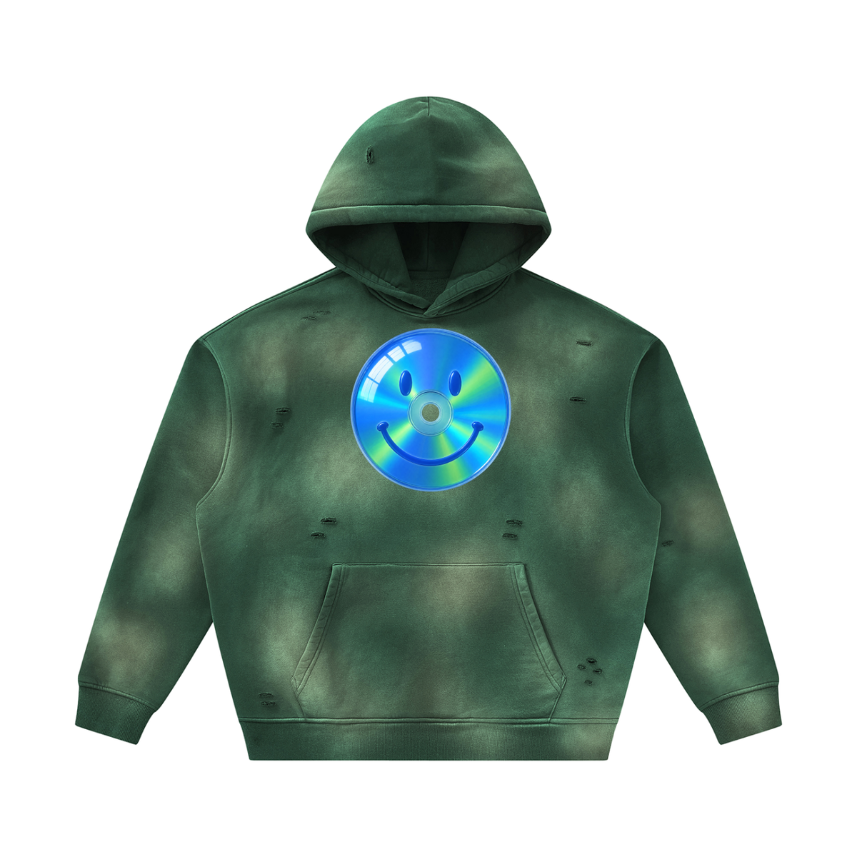 dotcomdreamz Unisex Sunfade Frayed Fleece Hoodie
